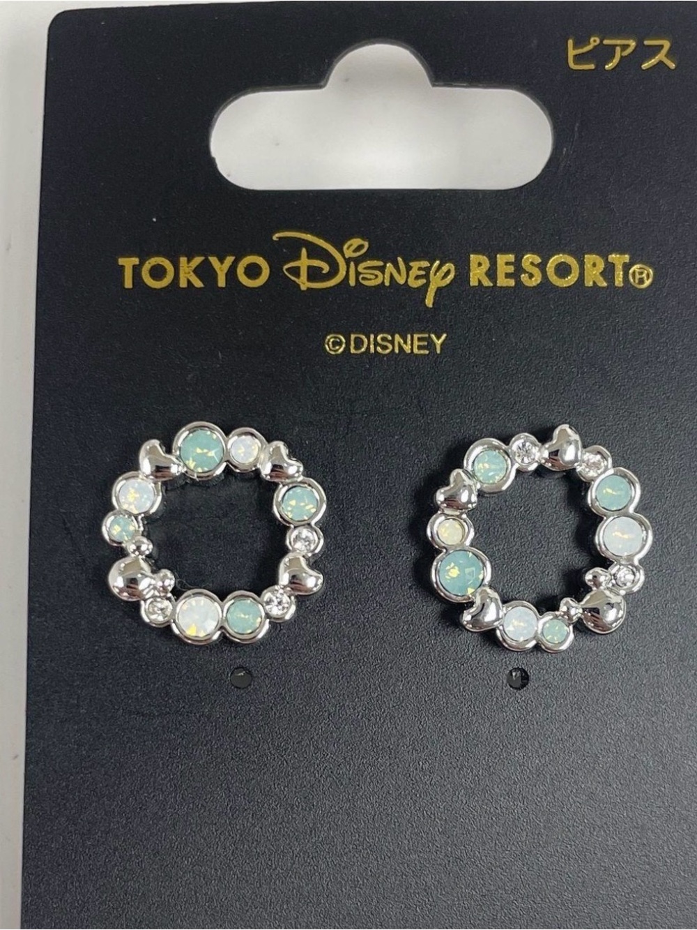 Official Tokyo Disney Resort Mickey Mouse Wreath Hoop Stud Earrings
